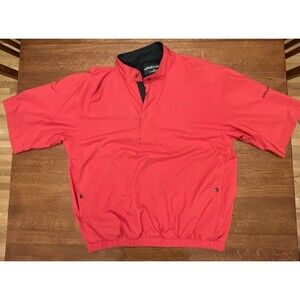 Dryjoys By Footjoy Rain Jacket Shirt Short Sleeves Men's Size Large Red